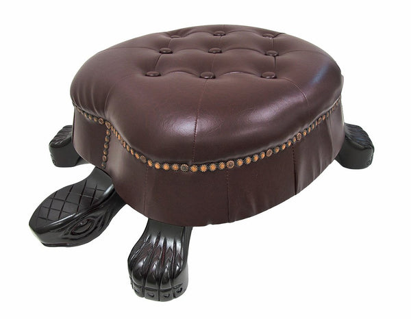 Hand Carved Turtle Ottoman Foot Stool