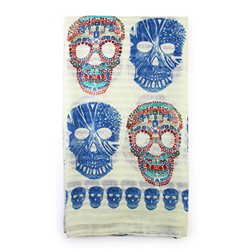 Sugar Skull Print Scarf Wrap