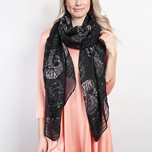 Sugar Skull Print Scarf Wrap