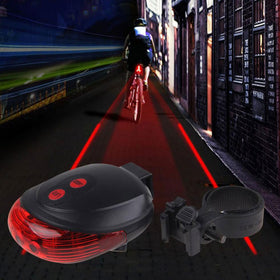 LASER + LED FLASHING LAMP REAR LIGHT CYCLING BICYCLE BIKE- Free Shipping