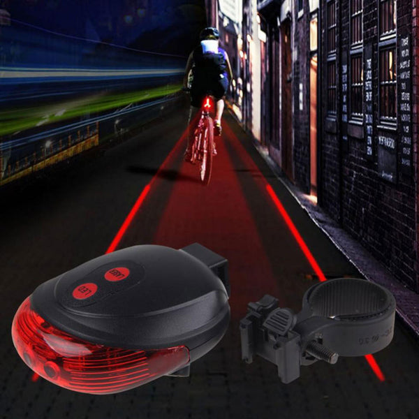 LASER + LED FLASHING LAMP REAR LIGHT CYCLING BICYCLE BIKE- Free Shipping