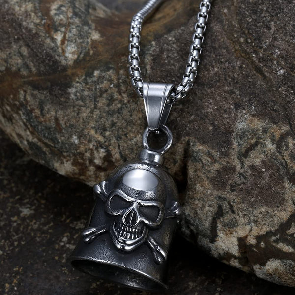 Gothic Skull Bell Pendant Necklace