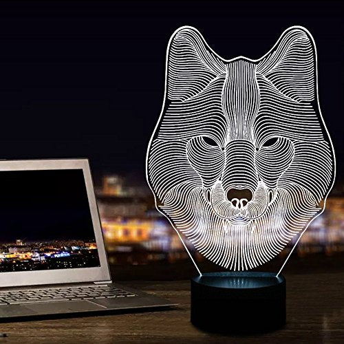 Wolf 7 Colors USB Charge LED Table Desk Lamp