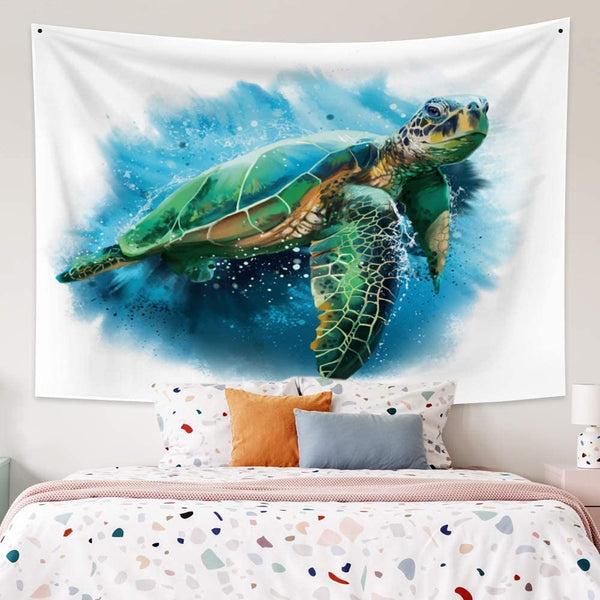 Sea Turtle Wall Hanging Tapestry Decor 33.9x27.6 Inches