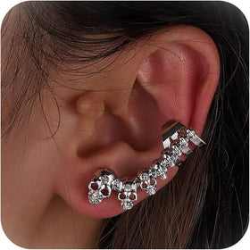 Skull Ear Cuff Layered Piercing Earrings