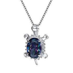 Cubic Zirconia Lovely Turtle Pendant Necklace