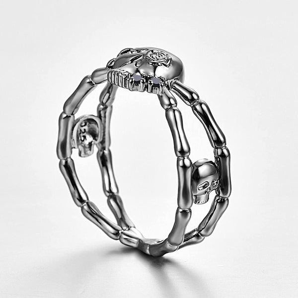 Twisted Skull And Bone Ring