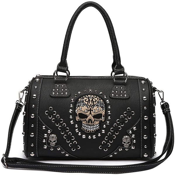 Sugar Skull Day of the Dead Handbag Shoulder Bag Wallet Set