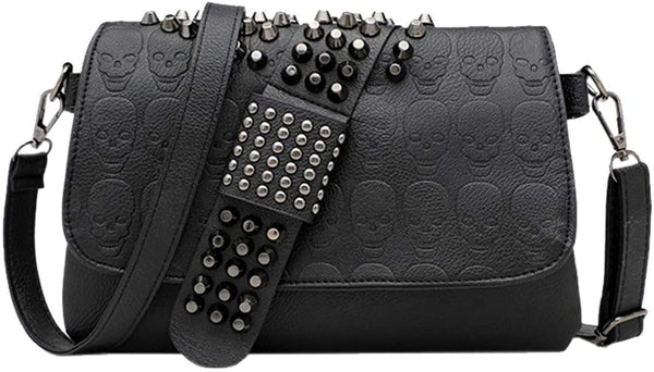 Gothic Skull Rivet Cross Body Bag