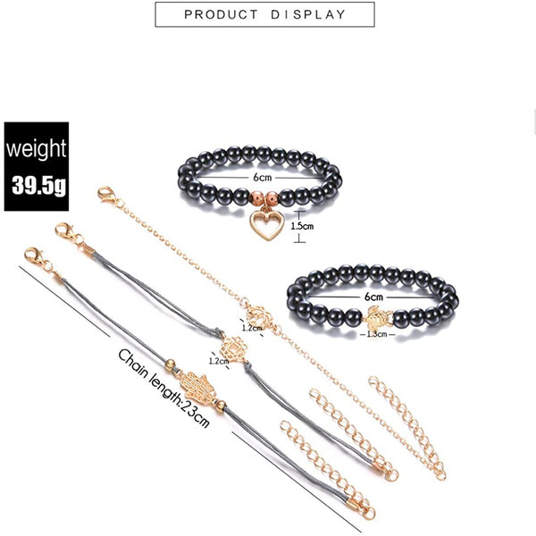 Sea Turtle Wrap Layered Bracelet Set