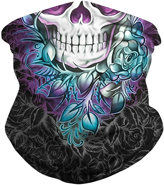 2 Pack Colorful Skull Face Tube Mask