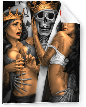 King Skull Throw Blanket 50x60 Inch