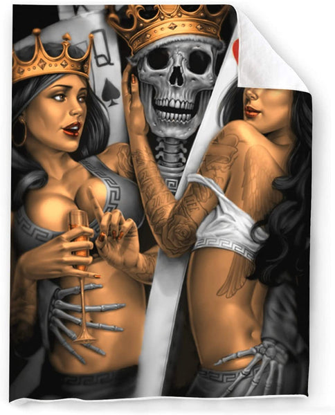 King Skull Throw Blanket 50x60 Inch