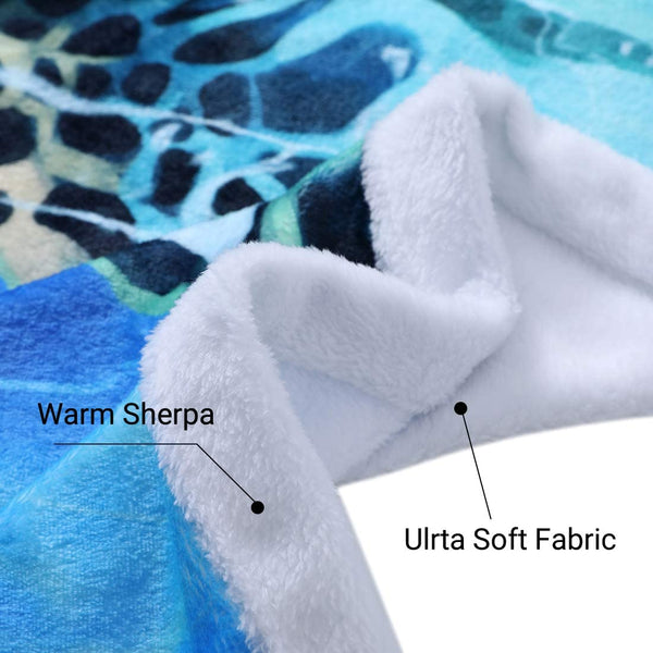 Sea Turtle Blanket Throw Sherpa Blanket (50" x 60")