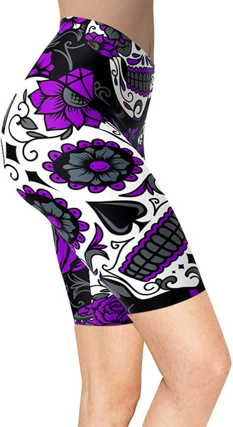 Women Sugar Skull Shorts Leggings