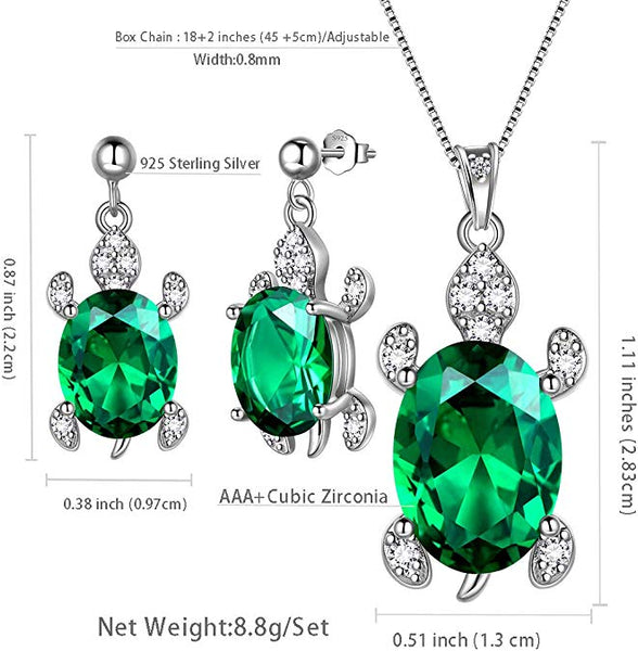 Women 925 Sterling Silver Animal Sea Turtle Pendant/Dangle Earrings Sets