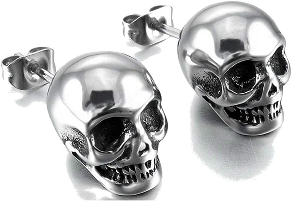 Skull Gothic Death Stud Earrings
