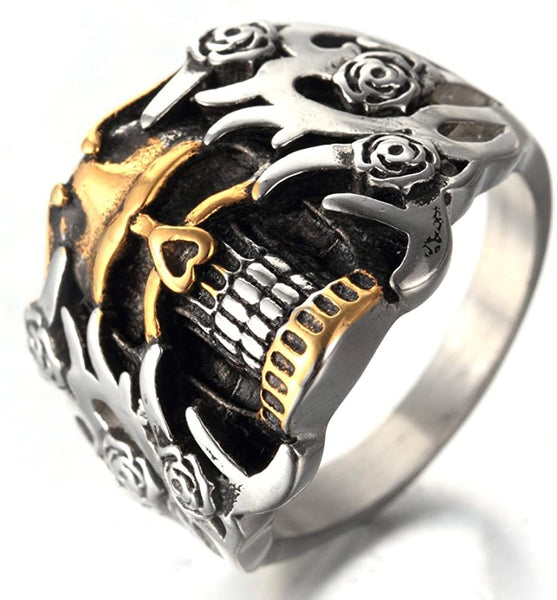 Men Stainless Steel Skull Kito Head Ring