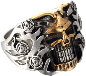 Men Stainless Steel Skull Kito Head Ring