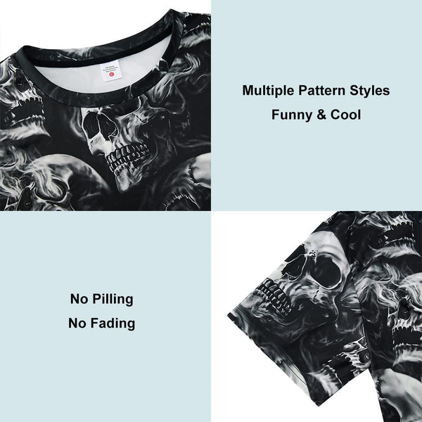 Skull Smoke Graphic Fashion T-Shirt