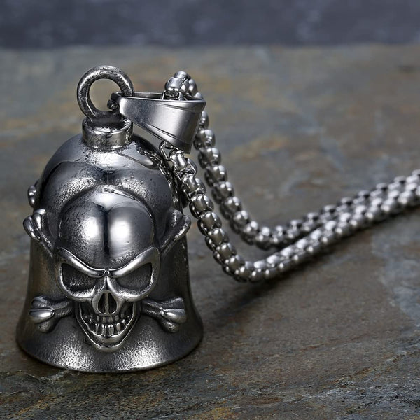 Gothic Skull Bell Pendant Necklace