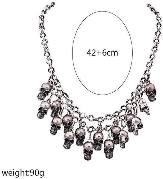 Layered Skull Gothic Necklace