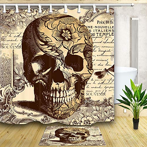 Shocur Skull Shower Curtain Set