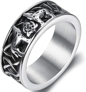 Vintage Style Celtic Knot Wolf Ring