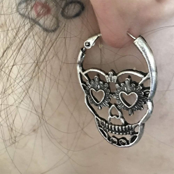 Skull Face Earrings Set -2 Piars