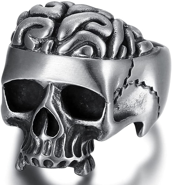 Skull Brain Gothic Ring