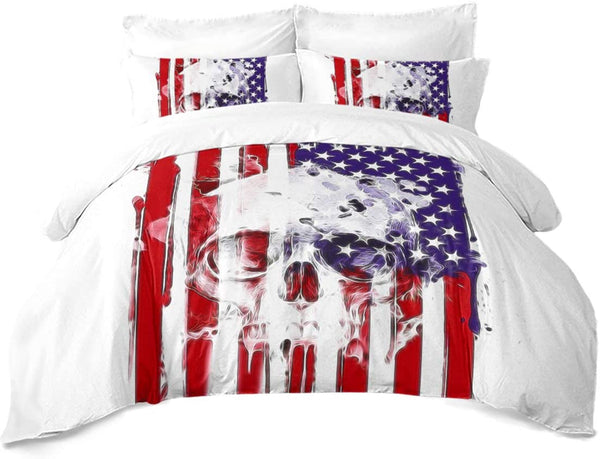 3Pcs Skull Flag Duvet Set