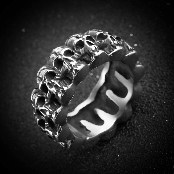 Men Gothic Stainless Steel Skull Head Ring
