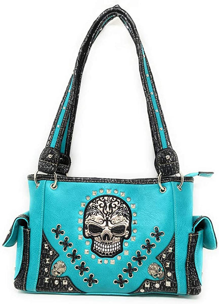 Sugar Skull Handbag Purse Wallet Set