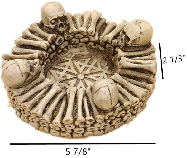 Resin Skull Skeleton Bones Ashtray