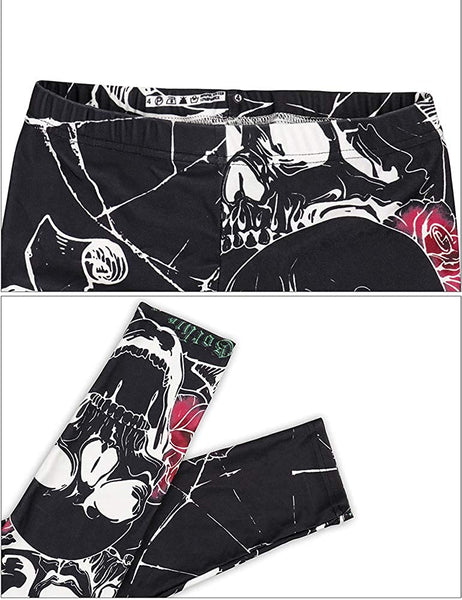 Skulls Rose Elastic Legging