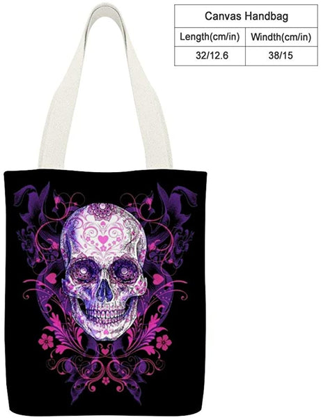 Skull Canvas Tote Bag