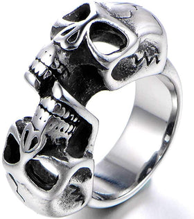 Double Skull Statement Ring