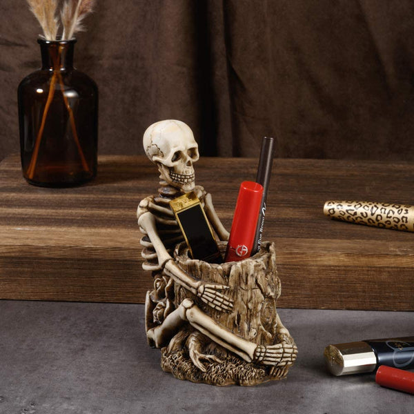 Skull Office Desk Supplies Organizer