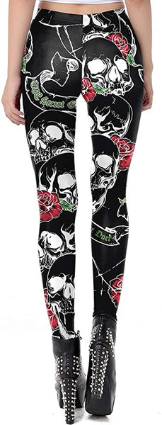 Skulls Rose Elastic Legging