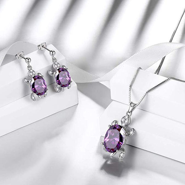 Women 925 Sterling Silver Animal Sea Turtle Pendant/Dangle Earrings Sets