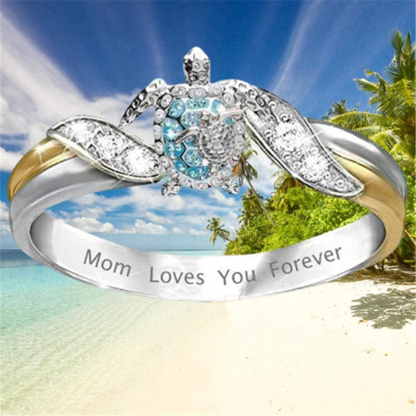 Sea Turtle Mom Loves You Forever Ring