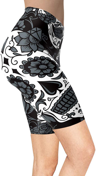 Women Sugar Skull Shorts Leggings