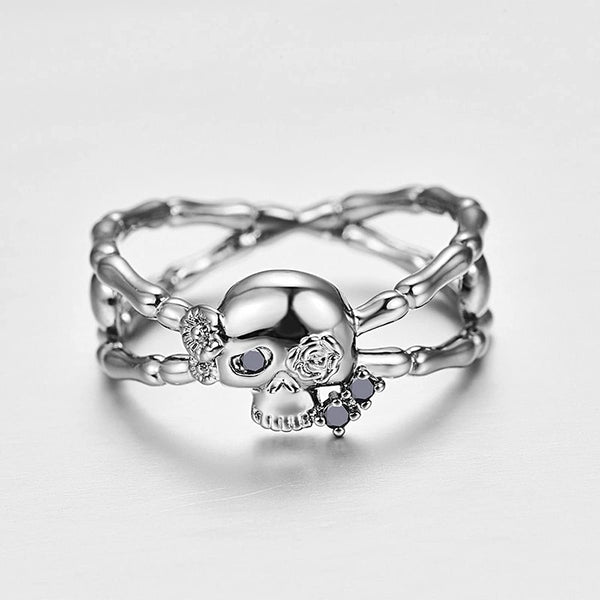 Twisted Skull And Bone Ring