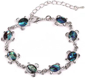 Natural Abalone Sea Turtle Charm Bracelet