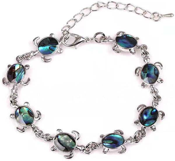 Natural Abalone Sea Turtle Charm Bracelet