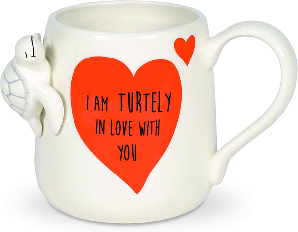 Turtle in Love Sculpted Coffee Mug, 16oz
