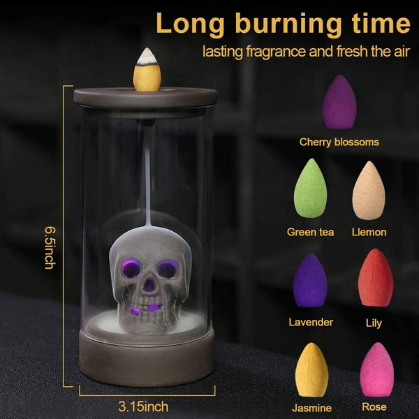 Waterfall Incense Burner Skull Incense Burner Decor