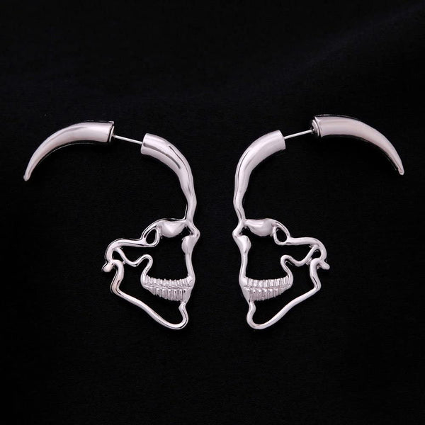Skull Face Earrings Set -2 Piars
