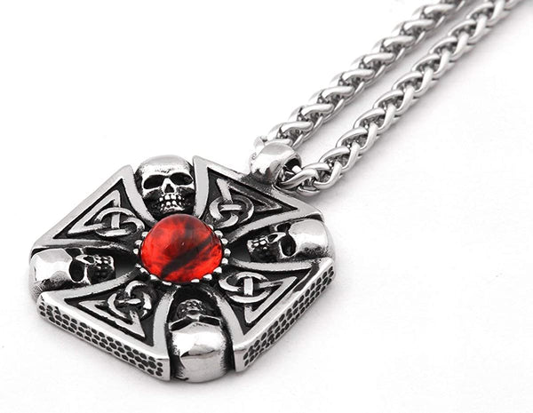 Gothic Celtic Cross Skull Necklace