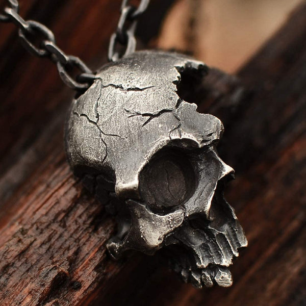 Half Face Skull Necklace